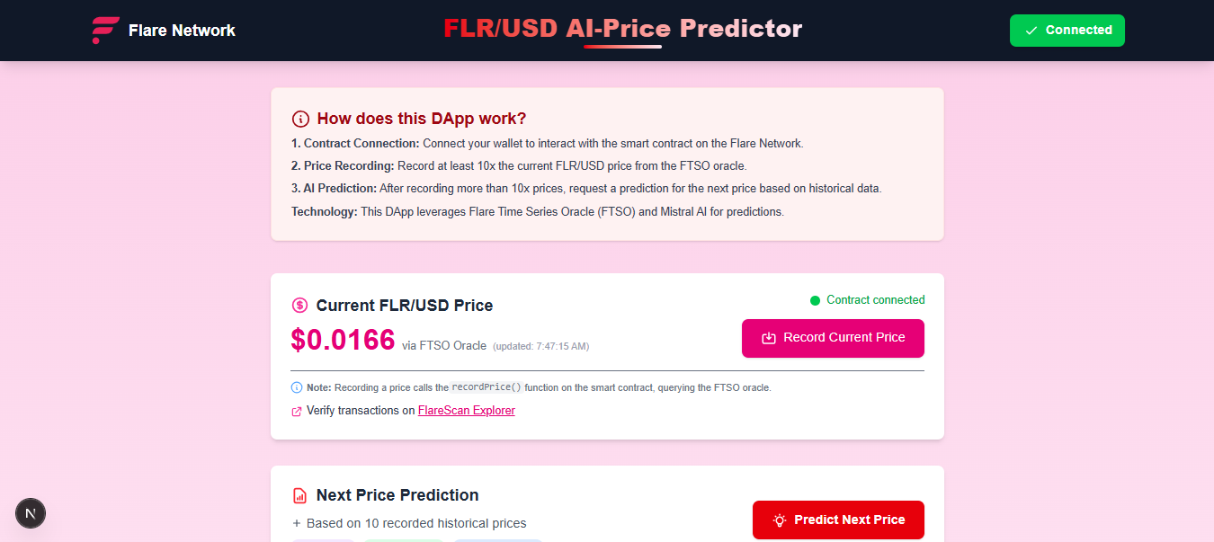 Flare AI Price Predictor - Blockchain project